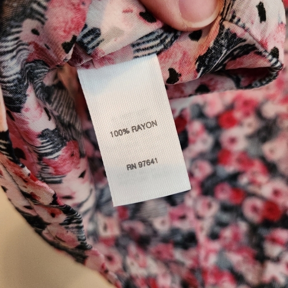 J. Jill Pink & Black Floral Longsleeve Blouse Size‎ Small - Picture 7 of 13